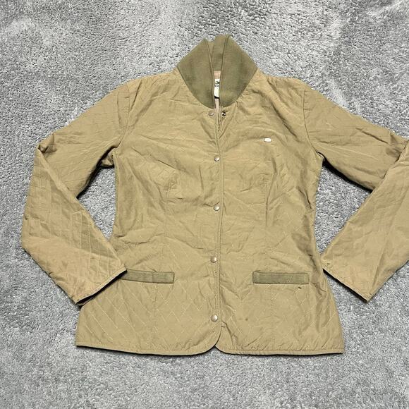 Lacoste Quilted Lightweight Jacket Women 36 Beige VTG Button RN 87651 Blazer ** - Picture 1 of 8